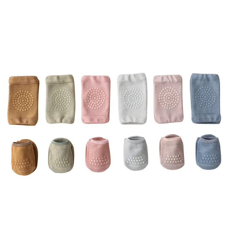 Носки-грелки для малышей с антискользящей подошвой для ползания и защитой коленок в помещении.