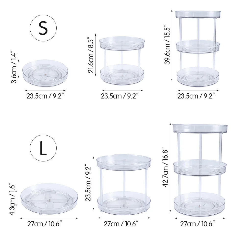 

Multifunctional Transparent Rotatable Cabinet Organizer Drink Cosmetic Storage Rack For The Kitchen Cupboard