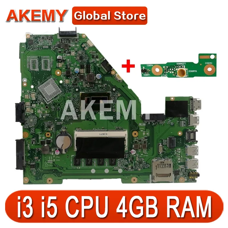 

Akemy X550LA Motherboard For ASUS A550L X550LD R510L X550LC X550L X550LB laptop Motherboard Mainboard i3 i5 CPU 4GB RAM