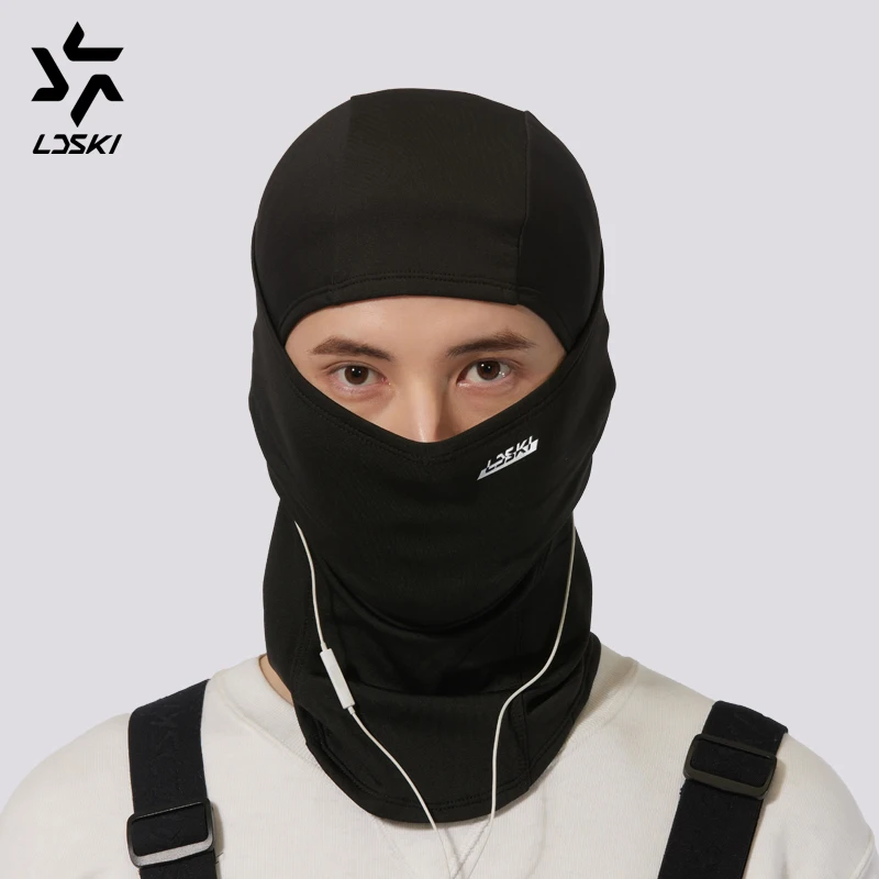 

LDSKI Ski Mask 2021 Cycling Skiing Thermal Mask Outdoor Sport Cycling Headgear Half Face Mask Headset Jack Girl Expose Hairs
