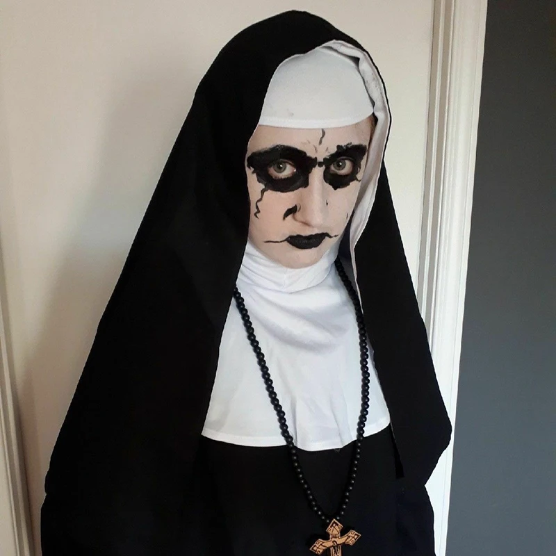 

The Nun Cosplay Costume Halloween Costume for Women The Conjuring Cosplay Long Dress Adult Horror Ghost Costume