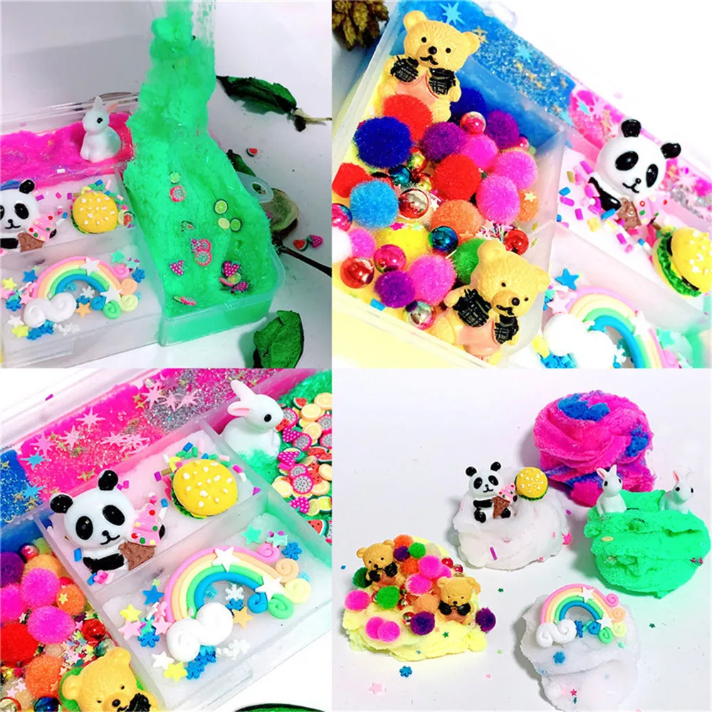 Новинка панда смешивание Единорог облако слайм мягкий набор милый эластичный