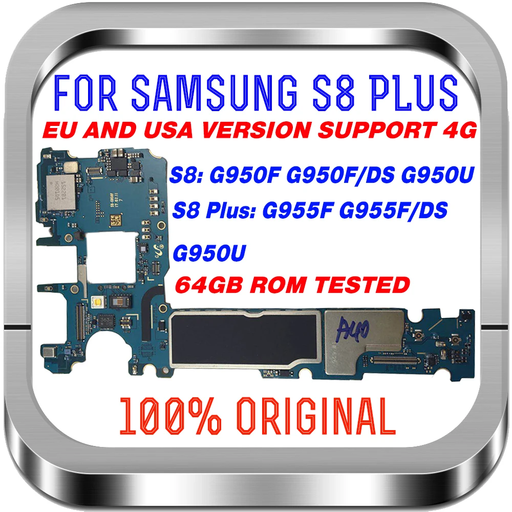 100% оригинальная разблокированная материнская плата для Samsung Galaxy S8 Plus G955F G955FD G955U
