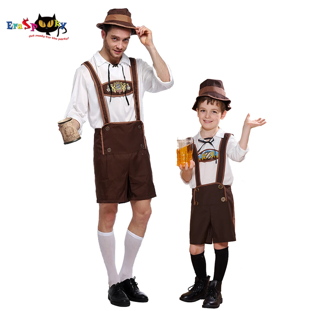 Мужские карнавальные костюмы Октоберфеста для мальчиков, Lederhosen, баварский немецкий детский праздничный костюм, костюм, рубашка, нарядная шляпа