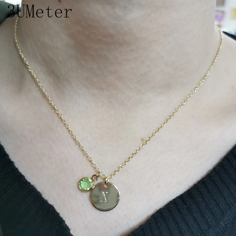 3UMeter 2020 Новый логотипа названия Цепочки и ожерелья на день рождения камень письмо