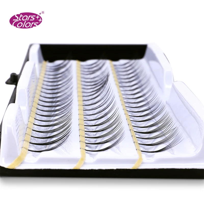 StarsColors 6D ресницы 60 пряди норковые для наращивания натуральные зеленые