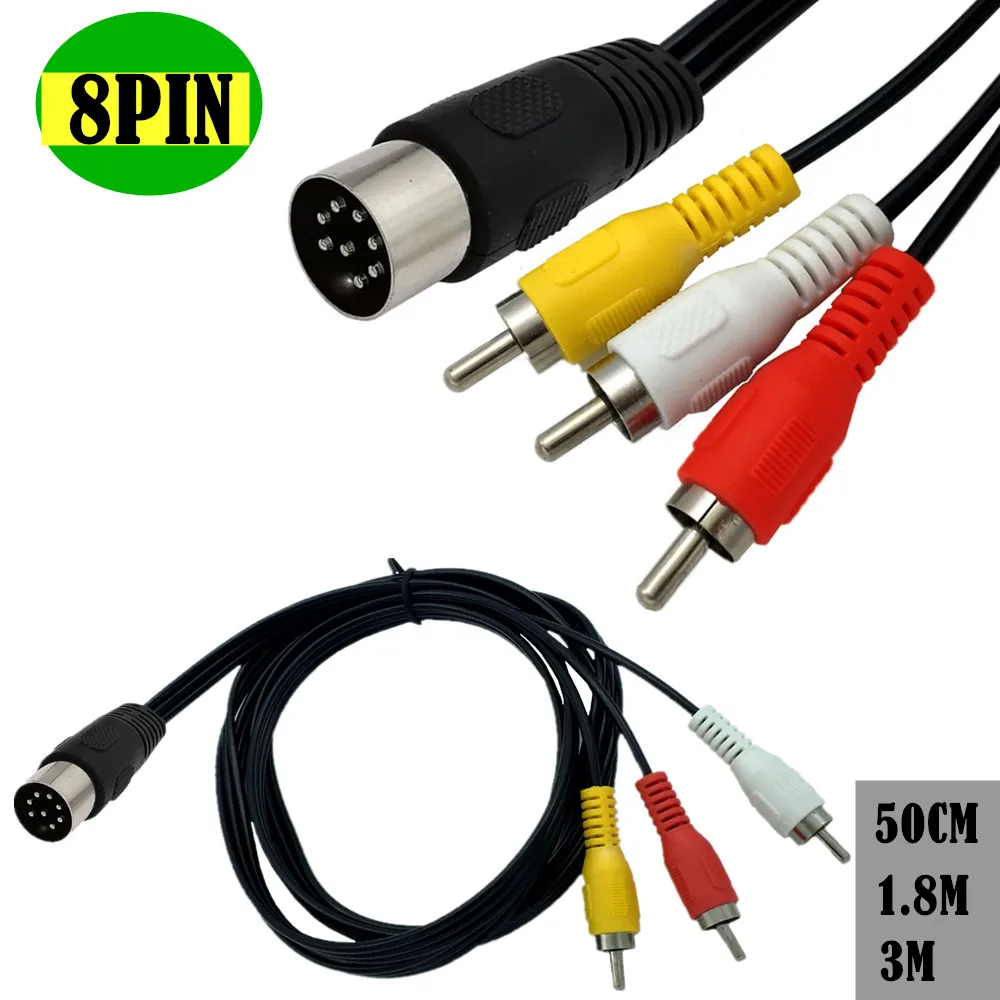 Кабель-адаптер для музыкальных инструментов разъем папа-папа 8 Pin-3RCA