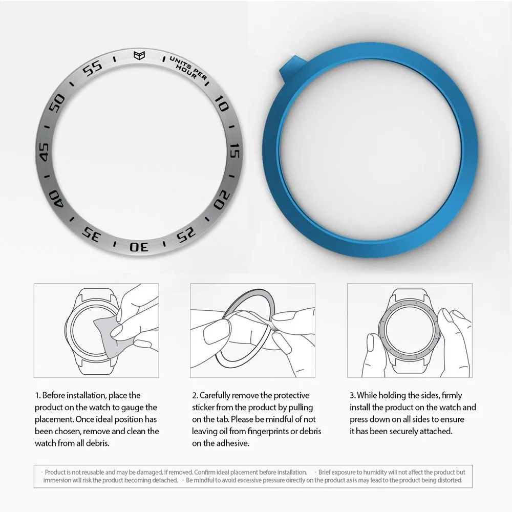 

eiEuuk Stainless Steel Anti Scratch Watch Bezel Loop Adhesive Collision Protector Cover for Samsung S3 Frontier R760