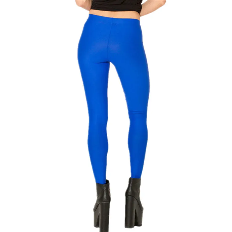 Женские блестящие леггинсы DOUBCHOW с эластичным поясом и 3D-принтом Галактики Синие