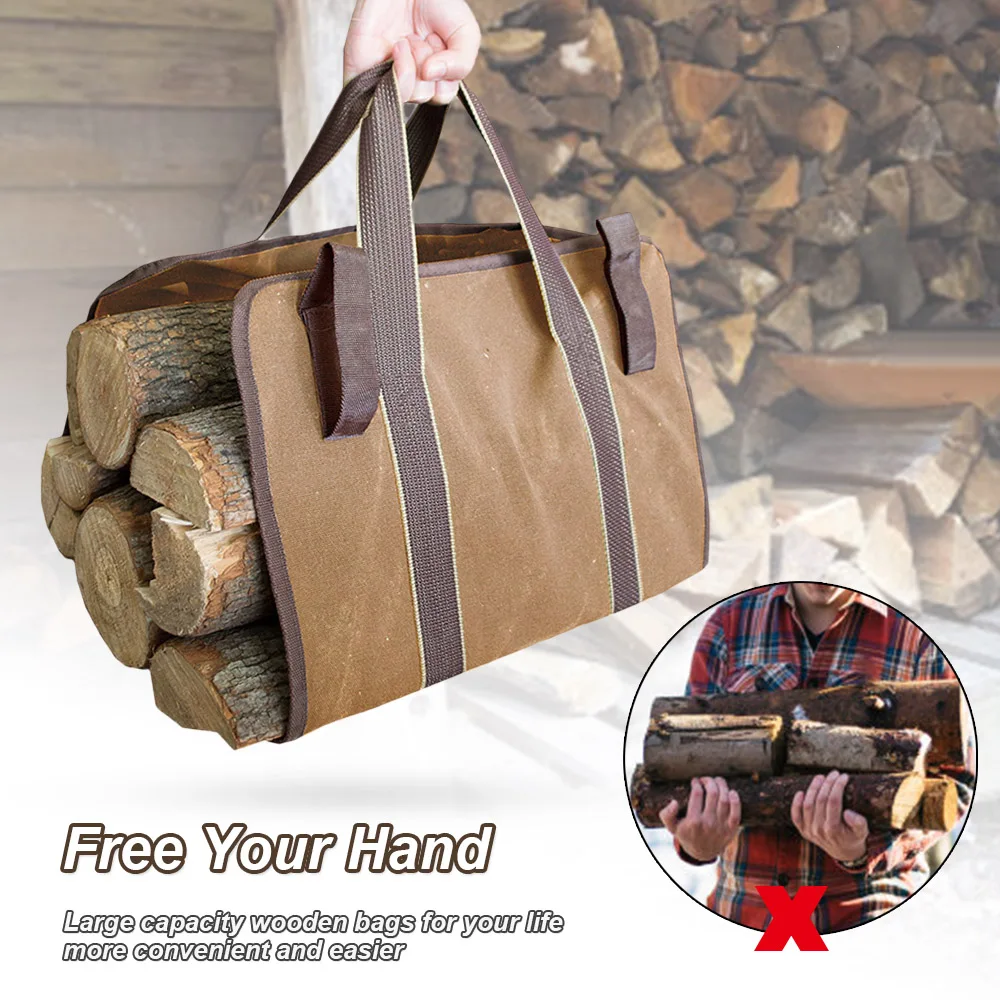Уличная сумка для переноски дров держатель дров сверхмощная прочная сумка-тоут контейнер для дров с кожаными ручками для камина Campfire