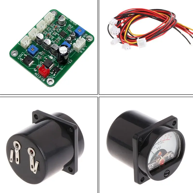 

2 Pcs VU Panel Meter Warm Back Light Recording+Durable Driver Board Module+Cables