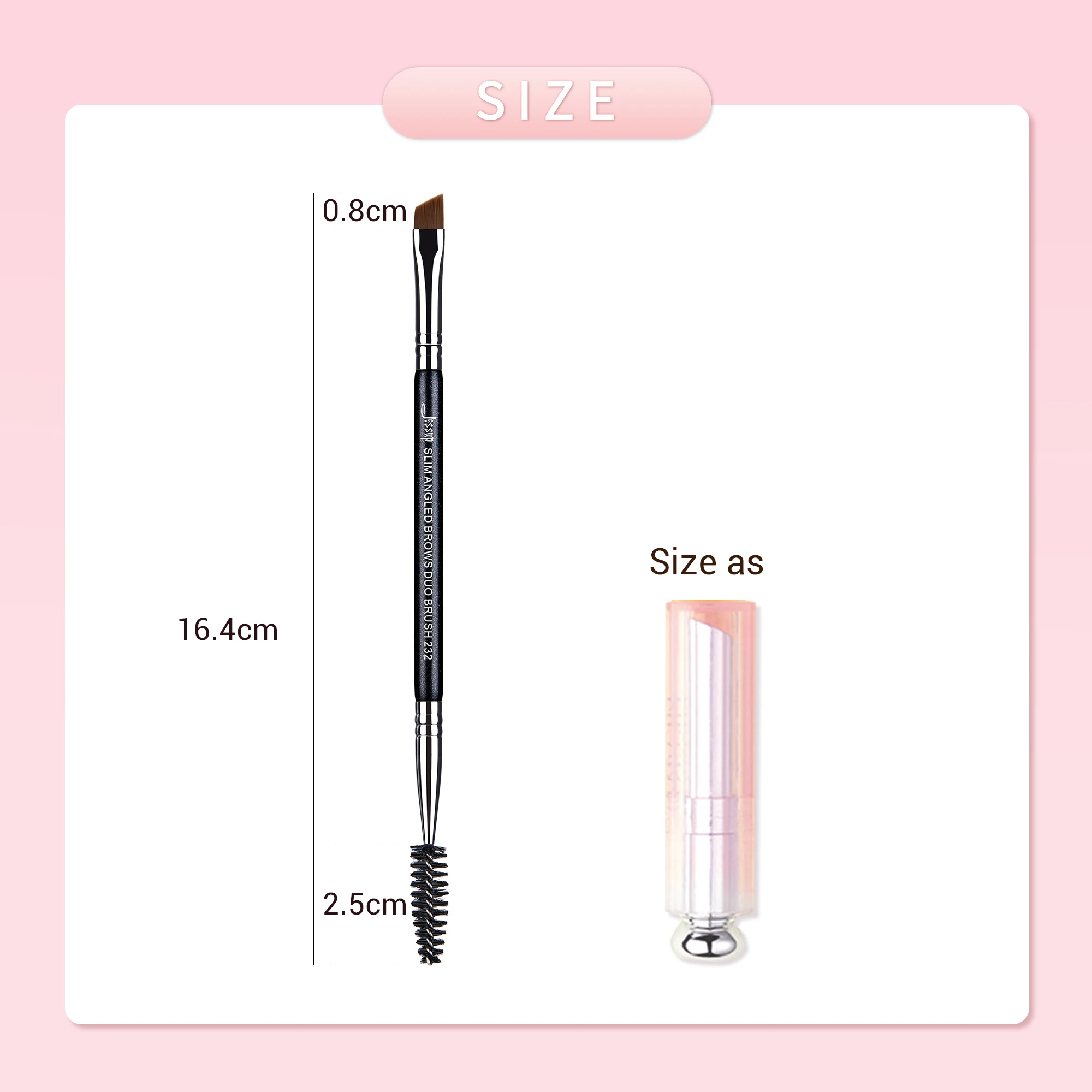 

Jessup Eyebrow Brush Eye Makeup Brushes Dual-head Eyebrow Eyelash Broach Cosmetics Beauty Tools Synthetic Hair