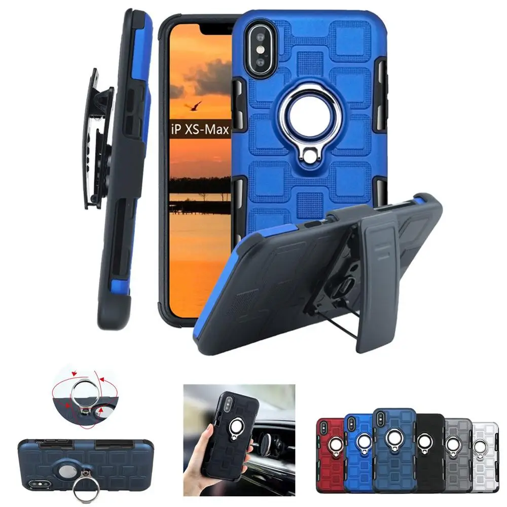 Чехол с поворотным зажимом для ремня iPhone XR XS MAX X 10 магнитной подставкой |