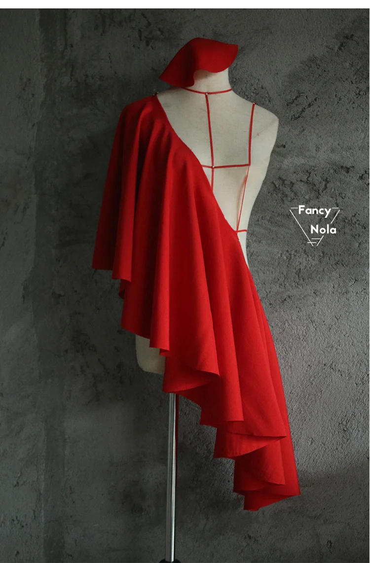 Классическая матовая ткань чистого Красного цвета толстое полиэфирное саржевое