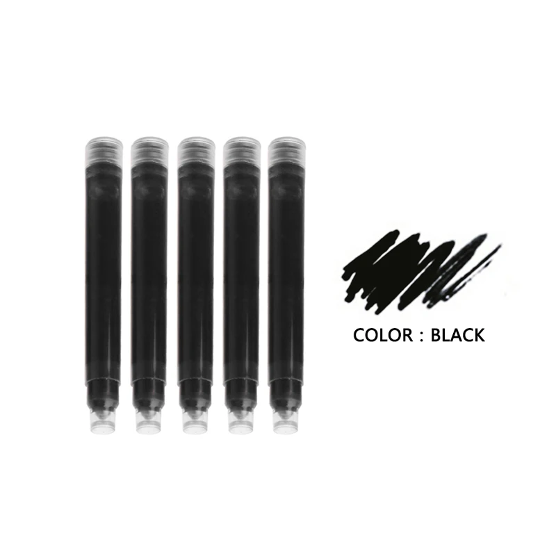 

5Pcs JinHao Ink Cartridges Fountain Pen Refill in Black/Blue Writing Tool D14