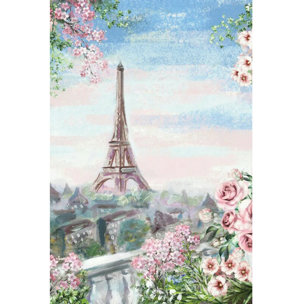 Eiffel Tower Among Flowers Diy Cross Stitch Kit 11ct Embroidery Craft Handiwork Painting Hobby Room Decor Needle Gift