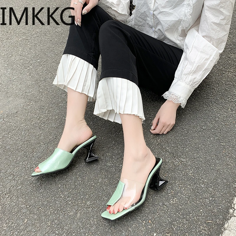 Женские сандалии на высоком каблуке Разноцветные Повседневные слиперы