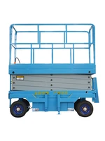 qiyun brand dc power hydraulic mobile scissor lifting platform used for factory airports gas stations