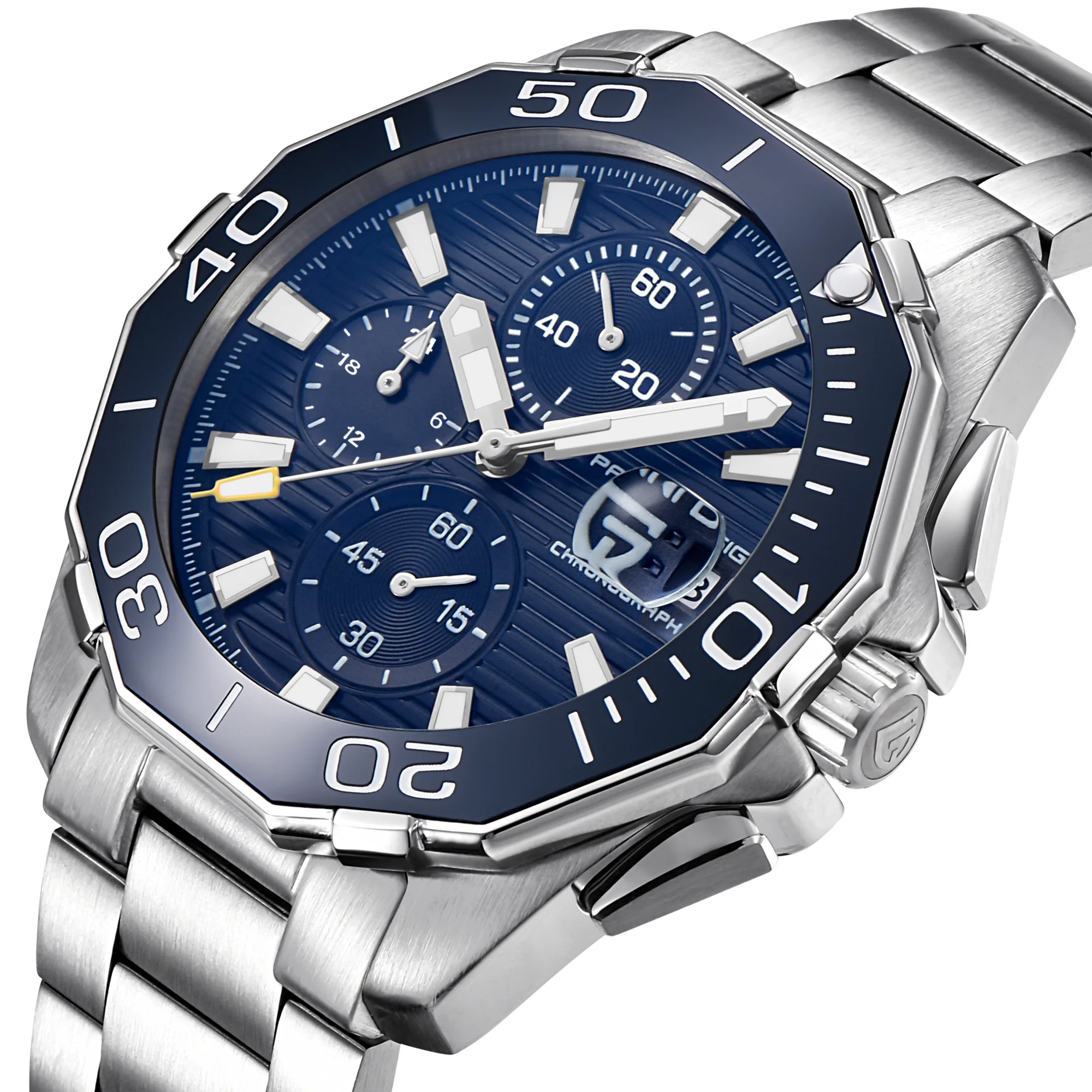 Мужские кварцевые часы с хронографом 43 мм | Наручные