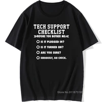 funny tech support checklist unisex graphic vintage fun cotton short sleeve computer geeks gift t shirts o neck harajuku t shirt