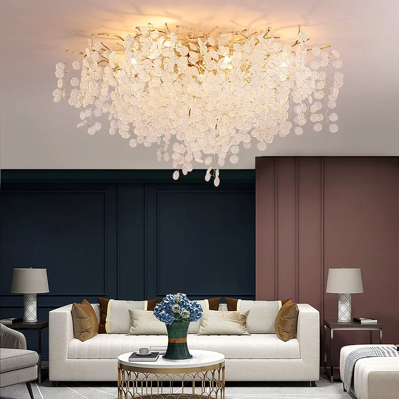 

Modern Luxury Gold Crystal Ceiling Chandelier Lighting Led Chandeliers Light Fixture for Living Room Bar Hotel Hall Hanging Lamp