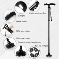 collapsible telescopic folding cane elder cane led light walking trusty sticks elder crutches for mothers the elder fathers gift