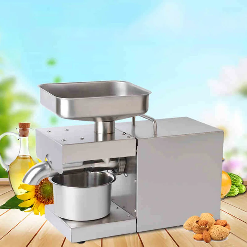 Screw Cold Oil Press Automatic Household Business Stainless Squeezing Machine Sunflower Seeds Peanut Olive Extraction Equipment | Бытовая