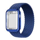 Плетеный ремешок Соло для Apple Watch Band 40 мм 44 мм 42 мм 38 мм, эластичный нейлоновый браслет + ТПУ чехол для iWatch series 6 5 4 3 se band