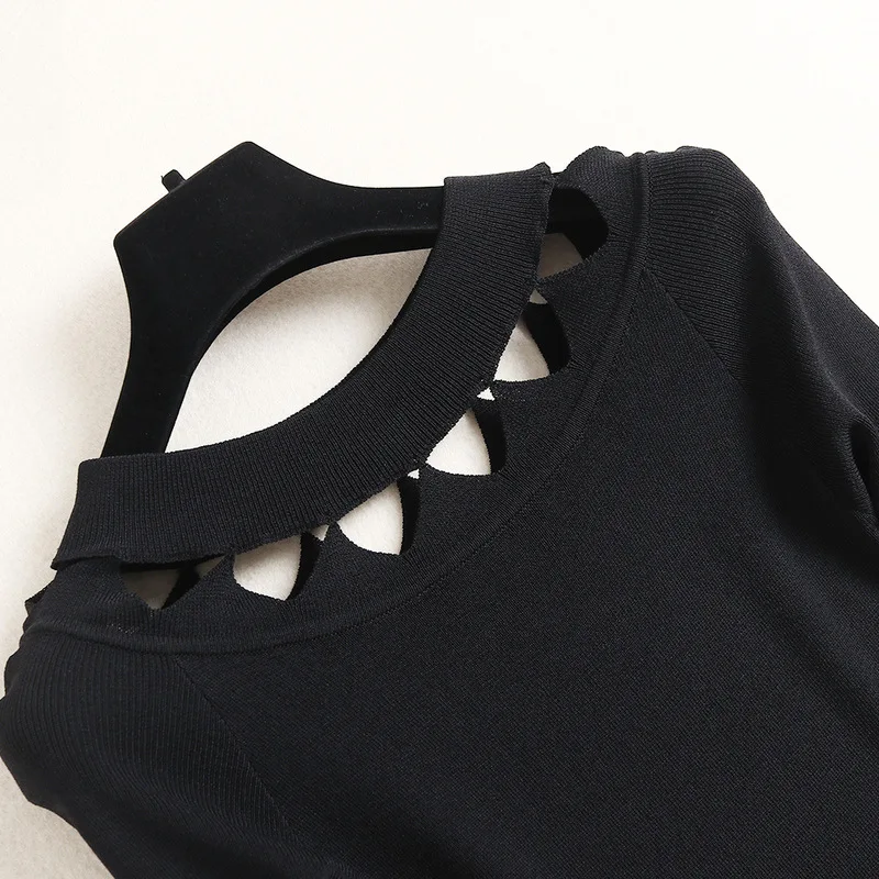 Высококачественное женское трикотажное платье 2020 Макси-Платье с вырезом Звезда