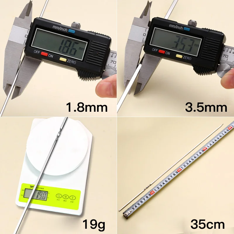 

BOUSSAC 20pcs Barbecue Skewers Reusable Flat Stainless Steel Barbecue Skewers BBQ Needle Stick For Outdoor Camping Picnic Tools
