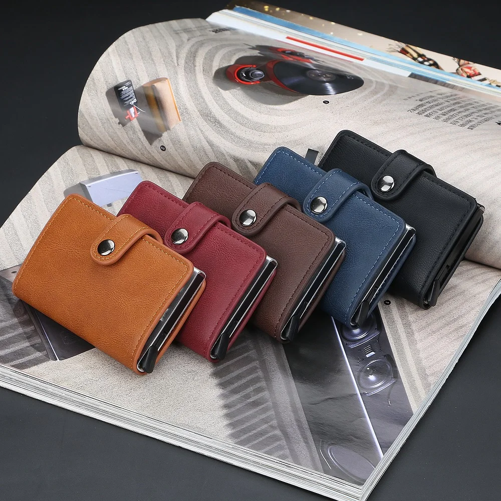 На новой застежке Мужская кредитница с блокировкой RFID из искусственной кожи