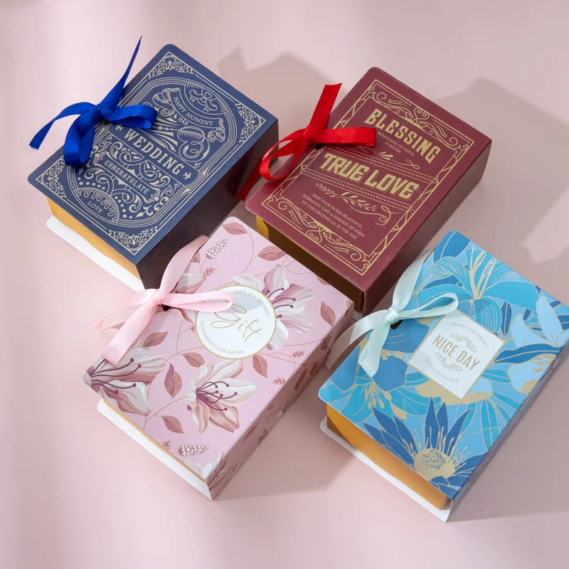 

20/45pcs Magic Book Candy Box Gift Creative Packaging Carton Christmas Country Wedding Candy Box European Marriage Party Decor