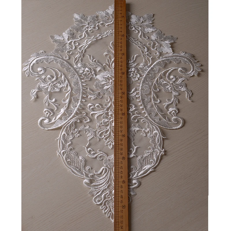 Бесплатная Доставка свадебные вышитые цветочные кружевные аппликации