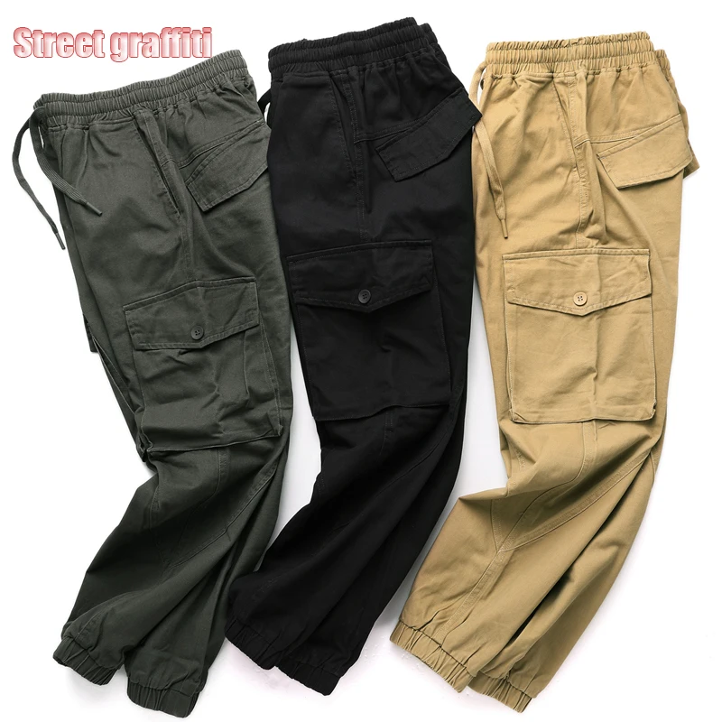 Брюки карго мужские в стиле милитари новинка 2021 тренировочные Джоггеры