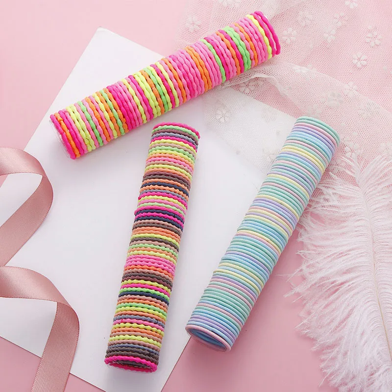 

50pcs/Set Elastic Hair Bands Girls Hair Accessories Colorful Headband Kids Ponytail Holder Scrunchie Ornaments Gift