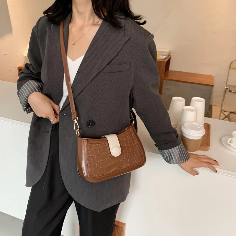 

Винтажная крокодиловая сумка OLUOLIN, женская сумка, новый дизайн, сумки на одно плечо, Подмышечные сумки, универсальная Повседневная текстури...