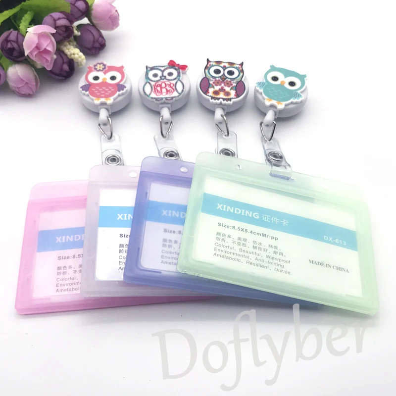 Милая сова выдвижной пластиковый держатель для бейджей студентов медсестер