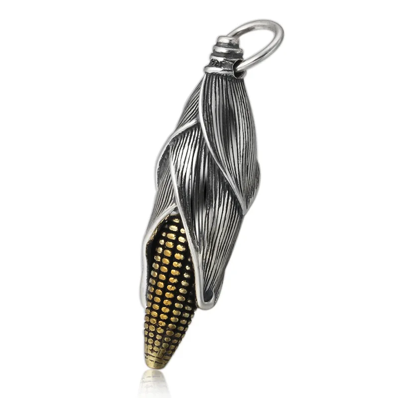 

Factory Wholesale S925 Sterling Silver Jewelry Retro Style Thai Silver Fashion Popular Creative Corn Men And Women Pendant