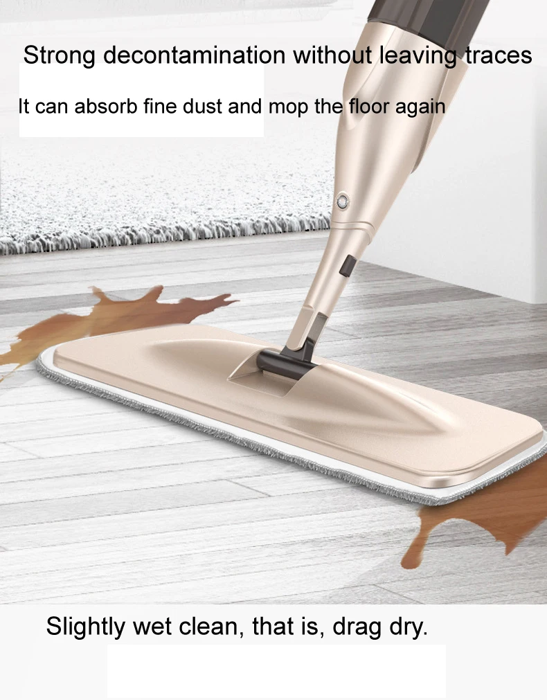 

Spray water mop flat household wood floor rotated lazy man without hand washing mop Trailer