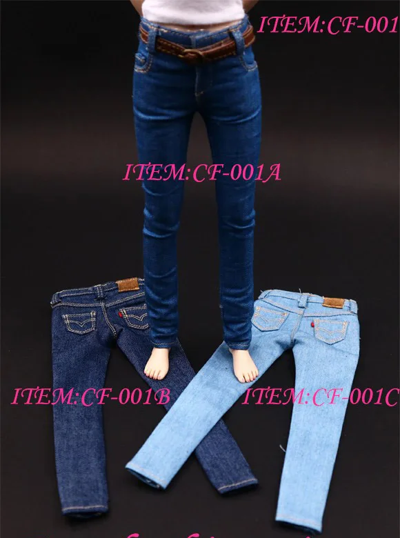 

CF001 1/6 Scale Female Tight Jeans Pants Trousers Fit For 12inches Action Figure Body Clothes Accessories
