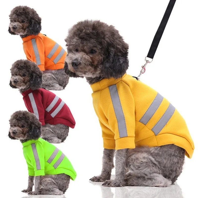 

Reflective night dog walking dog cat pet winter sweater fleece warm small, medium and large dogs can be towed dog clothes