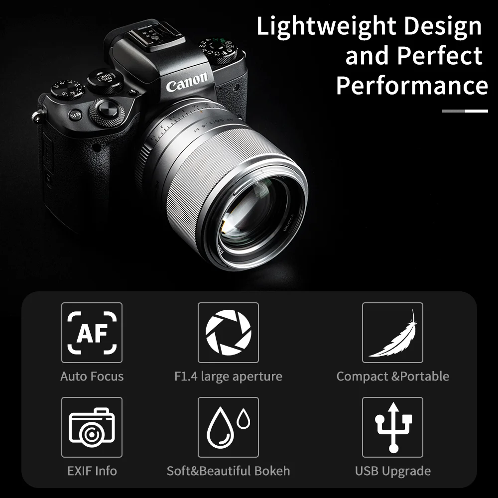 Viltrox 56 мм f1.4 STM Автофокус APS-C объектив с фиксированным фокусным расстоянием для Canon