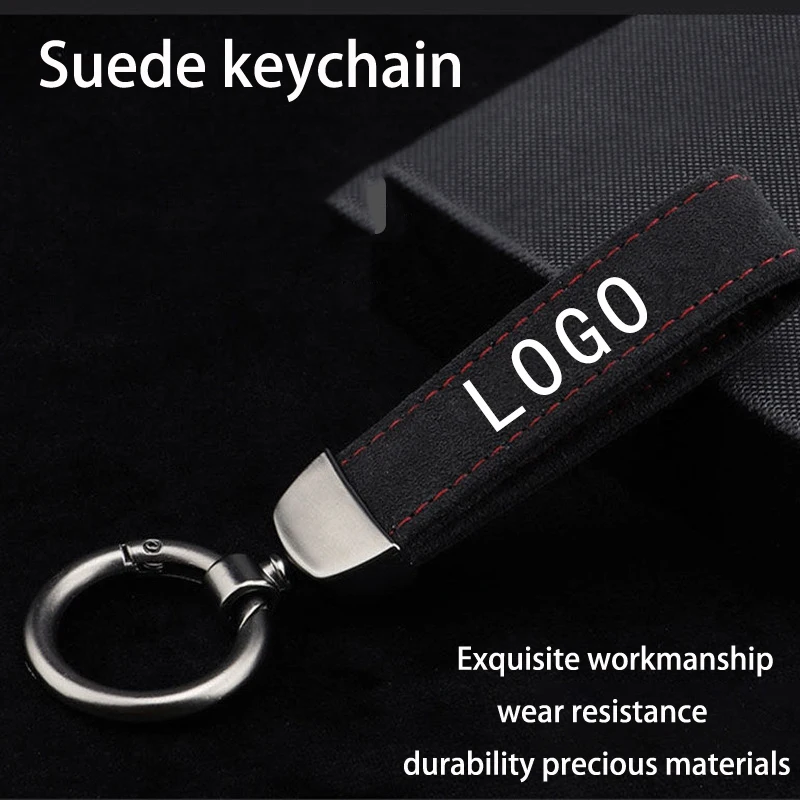 

NEW Style Leather Car Custom Keychain Suede Leather Keychain car Logo for Ford Mustang gt 2018 2019 2020 500 car Accessories