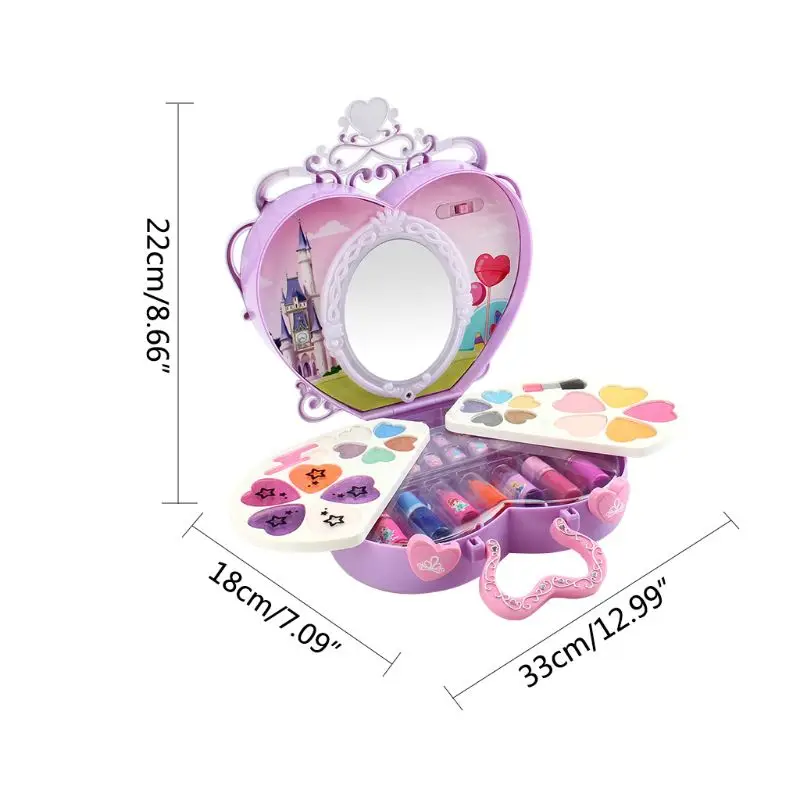 

Shiny Princess Suitcase Cosmetic Case Lighting with Mirror Glamour Little Girl