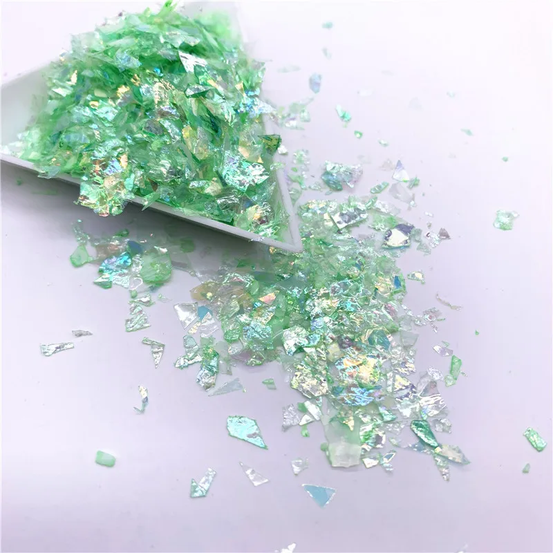 shell light green Нерегулярные sugarl бумаги блесток DIY ювелирные изделия аксессуары красочные блестки для нейл Арта(искусство украшения ногтей) для украшения 20 г/упак - Цвет: shell light green