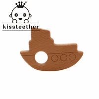 kissteether wooden teether toys newborn baby gift wooden rattle organic toys baby charms nature beech wooden teether