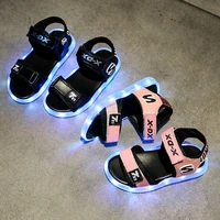 childrens led luminous shoes kids shoes for girl sandals baby girl pink sandals colored boy usb recharge glowing shoes