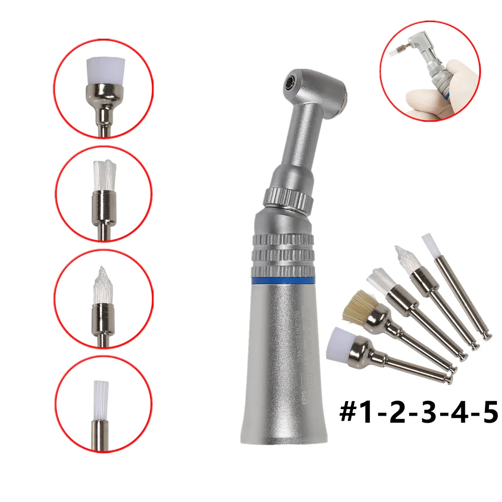 

Dental low speed hand piece contra angle handpiece push button outer water spary with 100pcs Prophy Alumina Bowl Polishing Brush