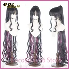 Парик FGO Sesshouin Kiara Fate EXTRA CCC Cosplay смешанный черный розовый 120 см длинные вьющиеся волосы Sessyoin