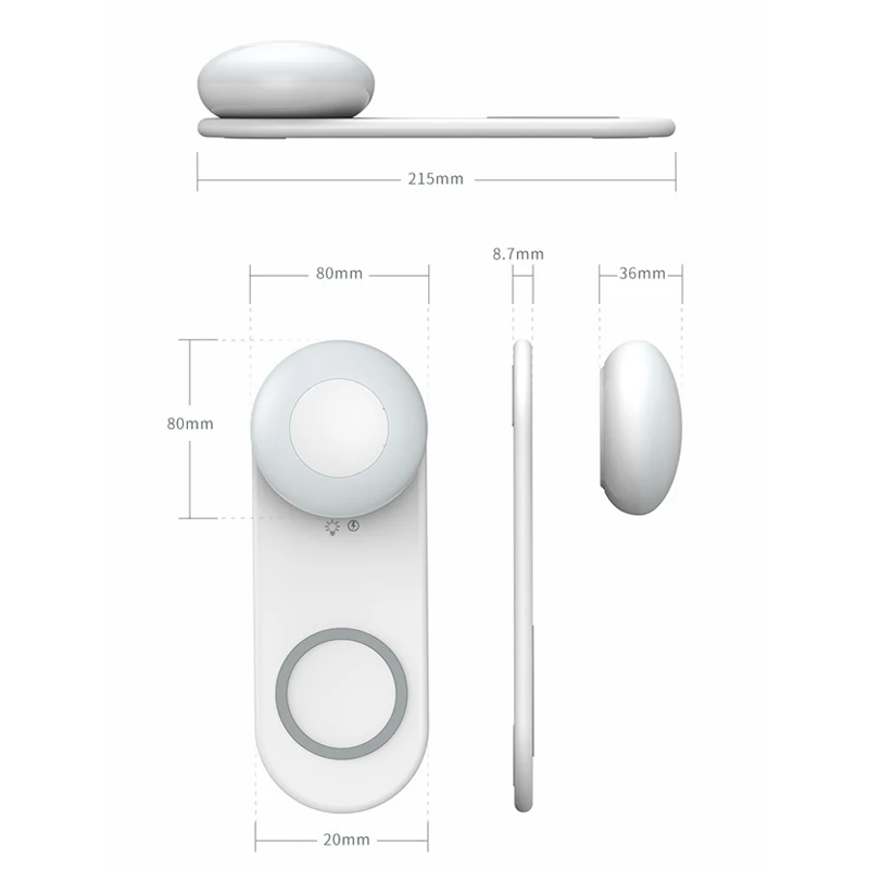 2 In 1Wireless Charging Multifunction Dimmable Desk Lamp Bedside Led Table Book Night Light for Mobile Phone charge | Лампы и